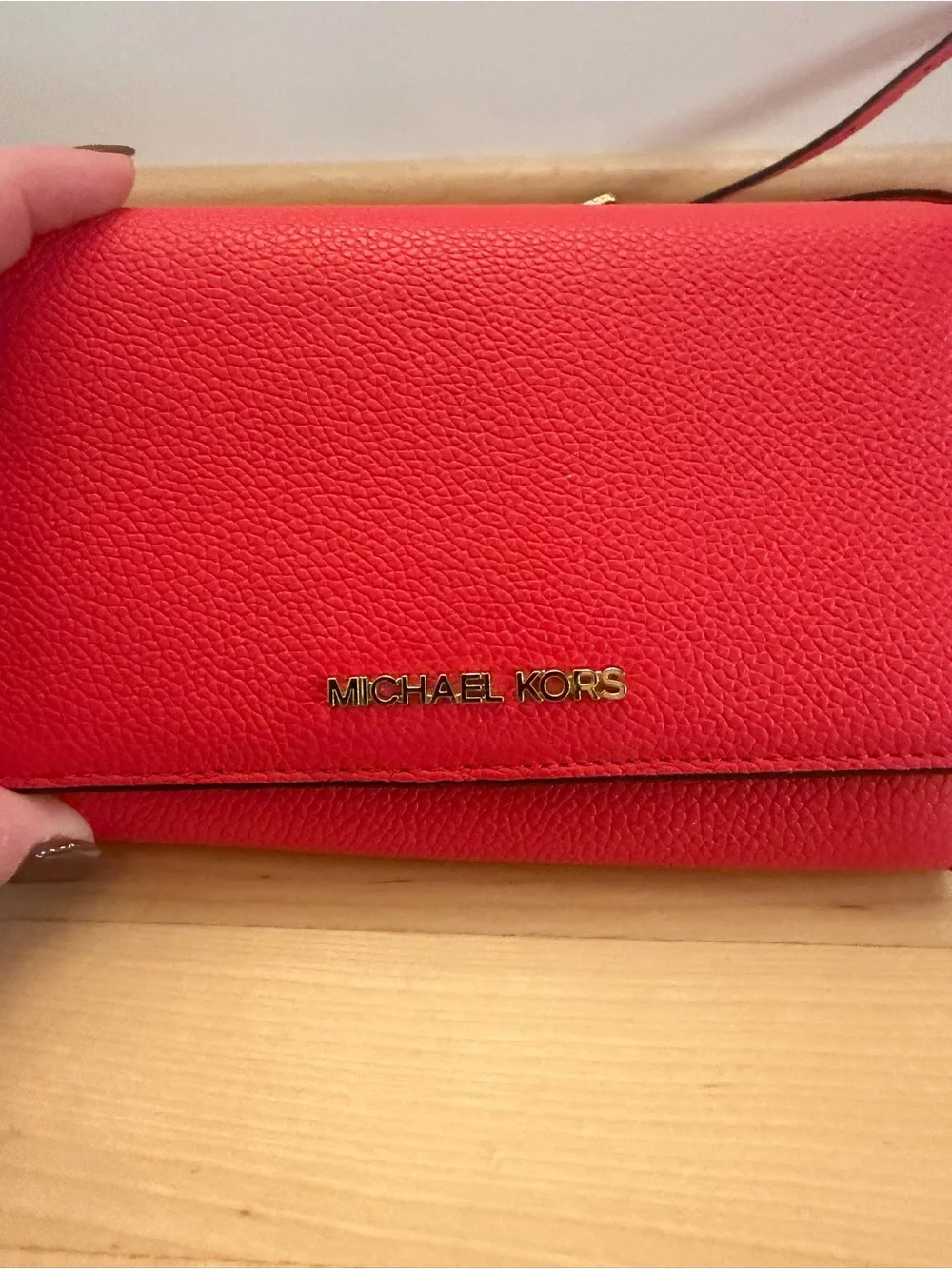 Michael Kors Red Pebbled Leather Crossbody